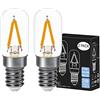DSLebeen Lampadina LED E14 2700K Luce Calda Lampade LED frigorifero 2.5W Equivalenti a 25W,250 Lumen Non Dimmerabile Per Lampadario di cristallo lampade di sale luci notturne,2 pack