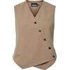 PIECES Asymmetric Vest Pcbubbles-Gilet Asimmetrico, Greige, S Donna