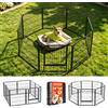 VEVOR Box per Cani da 61 cm 8 Pannelli Pieghevole in Metallo per Esercizi, Recinzione Uso Interno ed Esterno con Porta, Colore Nero, per Piccoli Animali Domestici Portatile per Campeggio e Giardino