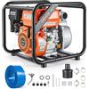 VEVOR Pompa Acqua a Benzina, Motopompa per Irrigazione Prato Laghetti Piscina Giardino 32251 L/H, Trasferimento Acqua 7 CV, Pompa Acqua con Motore a Benzina Tubo 7,6m Dimensioni Porta 50,8 mm