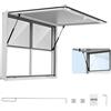 VEVOR Finestra di Servizio Furgone di Vendita 1220 x 915 mm Apertura 85°, Materiale in Lega di Alluminio, Sportello con Tendalino, Food Truck, Resistente alla Pioggia, 2 Finestre Fisse 2 Scorrevoli