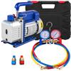 VEVOR Pompa a vuoto ad alta efficienza Manometro singolo stadio vuoto 1720RPM Kit pompa a vuoto 4CFM 1 / 3HP con 3 tubi