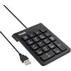 TOOQ TQK-2001-B - Tastierino numerico USB compatto e pratico, 19 tasti, Nero