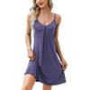 Xuepelit Camicie da Notte Donne Cotone Sottoveste Donne Sexy Vestaglia Estiva Pizzo Scollo a V Full Straps Dress Nightwear