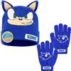 Get Trend SONIC THE HEDGEHOG Berretto e Guanti Invernali Bambino 4-12 Anni, Calda Accogliente Accessori Invernali, Regalo Bambino (4-12 Anni, Blu Sonic, 2)