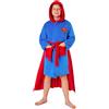 DC Comics Superman Vestaglia Bambino Adolescenti con Capo, 5-14 Anni, Morbido Pile Accappatoio con Cappuccio, Regalo Ragazzo (13-14 Anni, Blu/Rosso)