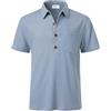 Harbrosrce Polo da Uomo Basic Manica Corta Tennis Golf Waffle a Maglia T-Shirt Ricami Poloshirt Camicia Cotone Piquet Polo Camicia per L'Ufficio con Colletto e Bottoni Evolution