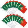 MYZWEL 20 Piccole Bandiere Del Portogallo Su Bastoni 21x14cm, Mini Bandiere Portatili Con Bastone Bianco Di 30cm Per La Festa Nazionale Del 10 Giugno, Feste Di Calcio, Casa, Giardino, Bar Ed Eventi Sportivi