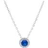 ORO&CO 925 Collana in argento con cristallo blu e zirconi oro&co 925 40+5 cm
