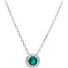 ORO&CO 925 Collana in argento 925 con pendente verde e zirconi oro&co 925