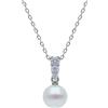 ORO&CO 925 Collana in argento con pendente perla bianca e zircone bianco 40+5 cm oro&co 925