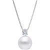 ORO&CO 925 Collana in argento 925 con pendente perla bianca e zircone oro&co 925 40+5 cm