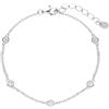 ORO&CO 925 Bracciale in argento 925 con zirconi bianchi regolabile oro&co 925 17-20 cm