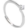 ORO&CO 925 Elegante anello solitario in argento 925 impreziosito da uno zircone bianco, ideale per chi ama la raffinatezza senza tempo. La misura regolabile lo rende perfetto per ogni occasione e per ogni stile.