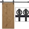 HOMCOM Set Accessori Binario Spessore 34-40mm per Installazione Porta Scorrevole Acciaio Nero|Aosom