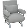 HOMCOM poltrona-letto, poltrona imbottita, si trasforma in letto per ospiti, ergonomica, grigio chiaro | Aosom Italy