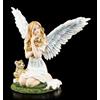 Dolce Statua Di Angelo Con Cuccioli Di Tigre - Statua Di Fata Fantasy