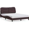 vidaXL Giroletto con testiera in tessuto marrone scuro 120x200 cm