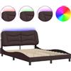vidaXL Giroletto con tessuto LED marrone scuro 120x200 cm