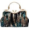 CORIOS Borsetta da Sera con Paillettes Donna Velluto Clutch Strass Borsa Scintillante Pochette Piccolo con Catena Borsa Sposa Elegante Borsa a Spalla Borsa a Tracolla Retro Borse Messenger