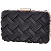CORIOS Borsetta da Sera Donna Pochette Piccolo con Catena Elegante Borsa a Spalla Borsa Sposa Lussuoso Borsa a Tracolla Retro Clutch Borse Messenger per Cocktail Festa Cerimonia Ballo Nero