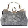 CORIOS Borsetta da Sera da Donna Clutch in Ricami Floreali Borsa Sposa Pochette Piccolo con Catena Elegante Borsa a Spalla Gorgeous Cerimonia Cocktail Ballo Festa Borsa a Tracolla
