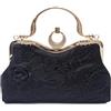 CORIOS Borsetta da Sera da Donna Clutch in Ricami Floreali Borsa Sposa Pochette Piccolo con Catena Elegante Borsa a Spalla Gorgeous Cerimonia Cocktail Ballo Festa Borsa a Tracolla Nero