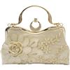 CORIOS Borsetta da Sera da Donna Clutch in Ricami Floreali Borsa Sposa Pochette Piccolo con Catena Elegante Borsa a Spalla Gorgeous Cerimonia Cocktail Ballo Festa Borsa a Tracolla Oro