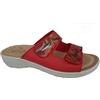 Fly Flot T5B18 Ciabatta Donna Estiva Doppio Strappo col Rosso Sottopiede Soft in Vera Pelle Made in Italy Rosso 38