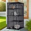 Deblue Catio, recinzione da esterno per gatti, 156 cm di altezza, grande box per | Con posatoi a 4 ripiani per gatti, patio, box per gattini per più gatti da interno