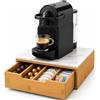 BAKAJI Portacapsule Contenitore Cassetto Porta Cialde Capsule Nescpresso Dolcegusto Modomio Caffe Lavazza Bustine Tè Zucchero realizzato in Legno di Bambù Bamboo (31,5 x 30 x 10 cm Tortora)