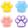 KYLOS 4 Pezzi Squishy Zampe Di Gatto, Antistress Kawaii, 3,5Cm Taglia, Colori: Bianco-Rosa, Bianco-Giallo, Bianco-Blu, Viola-Bianco