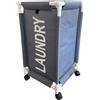 Cesto portabiancheria con ruote 34x34x65 cm - grigio