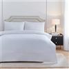 Paoletti Set copripiumino Elara - Set di biancheria da letto di lusso in cotone a 200 fili con bordo ricamato (Bianco - Super King)