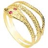 Inmaculada Romero IR anello di oro 18k serpente larghezza rubini 10mm. donna
