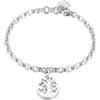 S'Agapõ Bracciale Donna in Acciaio e Cristalli con Simbolo Albero Della Vita | Collezione Rugiada - SRU11