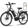 HITWAY Bici Elettrica 27,5"/28" con Motore Centrale/Mozzo Posteriore, 250W, Batteria 36V 13Ah Amovibile, Autonomia Max 180 km, 7 Marce, E-Bike Città Trekking per Adulti Uomo/Donna