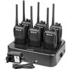 Retevis RT21 Walkie Talkie Lungo Raggio, Professionale Ricetrasmittenti con Base Ricarica a 6 Slot, Suono Chiaro, Robusto Licenza-Libero PMR446 Radio per Edilizia, Sicurezza, Negozi (Nero, 6 Pezzi)