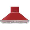 Smeg Cappa decorativa da parete Smeg KPF9R - Cappa aspirante Piramide - Larghezza 90 cm - Portata d'aria massima (in m3/h): 797 - Livello sonoro Decibel mini. / maxi. (in dBA): 50/72