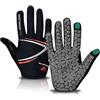 WESTWOOD FOX Guanti da ciclismo a dita intere, imbottiti, antiscivolo, touchscreen, ammortizzanti, per mountain bike da strada, MTB, corsa su strada, ciclismo e sportivi, per uomo e donna (rosso, M)