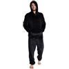 CityComfort Pigiama Uomo Invernale Pile Caldo con Cappuccio, Pigiami Due Pezzi Lunghi M - 2XL, Idee Regalo di Natale (Nero, L)