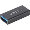 KKPLZZ Adattatore da USB C Femmina A USB A Femmina, Convertitore da 10 Gbps A Testa Dritta da Tipo C A 3.1 A per Prolunga Cavo Dati