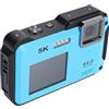 Bewinner Fotocamera Digitale Subacquea 5K 64MP con Zoom 16X, Fotocamera Snorkeling Doppio Schermo Impermeabile 5M per Immersioni Surf, Batteria 1200mAh Tipo C