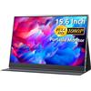 cocopar Secondo Schermo 15,6 Pollici 1080P FHD 60Hz 85% sRGB Monitor Portatile per Laptop Surface PC Xbox PS5, Monitor da Viaggio con Altoparlanti HDMI USB-C, VESA con Cover Protettiva