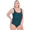 Ulla Popken Donna Costume Intero Verde Scuro 58+