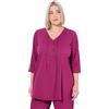 Ulla Popken Tunica con Increspatura a Bolle, Scollo a Cuore e Maniche a 3/4 797450