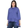 Ulla Popken Bluse, Volantsaum, A-Linie, Hemdkragen, 3/4-arm Tunica Donna (Pacco da 1)
