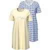 Ulla Popken Bigshirts, 2er-Pack, Rundhals/V-Ausschnitt, Halbarm Nightgown Donna (Pacco da 2)
