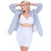 Ulla Popken Shaping-Panty, breiter Meshbund, Wickeleffekt, High Waist, Slip Modellanti Donna, Schneeweiß,