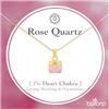 Bixorp Collana con Quarzo Rosa in Argento Sterling 925 Placcato Oro - con Ciondolo a Cubo in Pietra Preziosa - Collana Chakra da Donna - Regolabile 45 cm + 5 cm